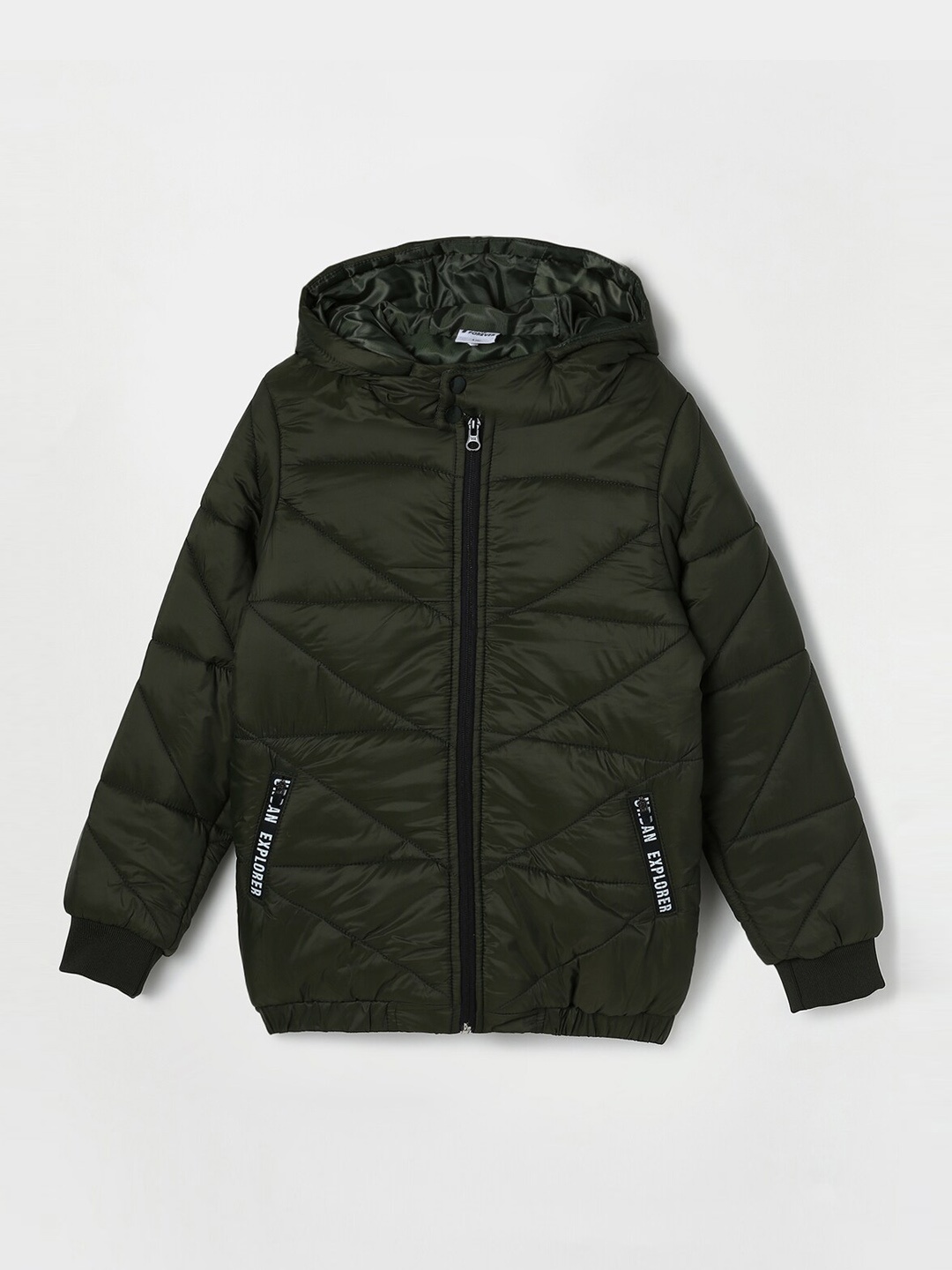 

Fame Forever by Lifestyle Boys Olive Green Striped Bomber Jacket