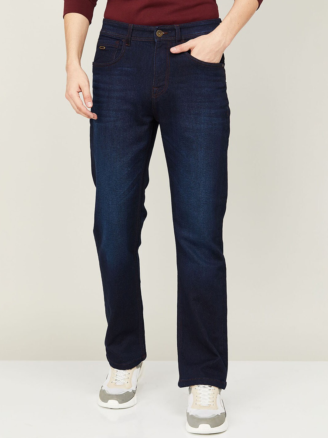 

Forca by Lifestyle Men Blue Bootcut Light Fade Cotton Jeans