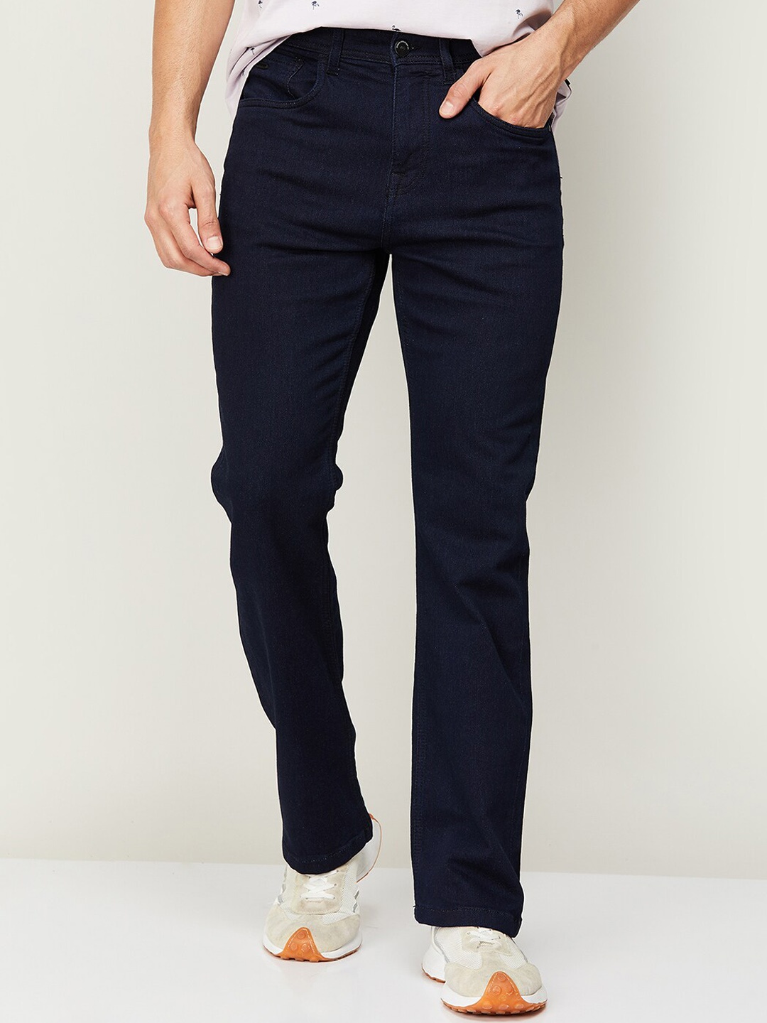 

Forca by Lifestyle Men Blue Dark Shade Bootcut Cotton Jeans