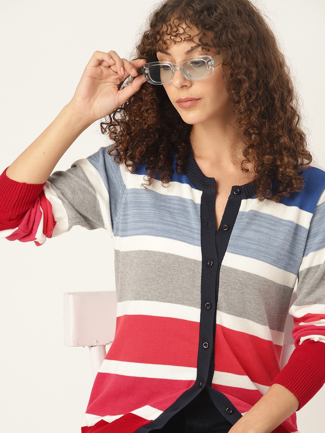 

Kook N Keech Women Striped Cardigan, Multi