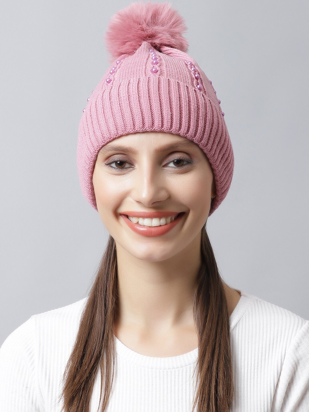 

LOOM LEGACY Women Purple Acrylic Beanie