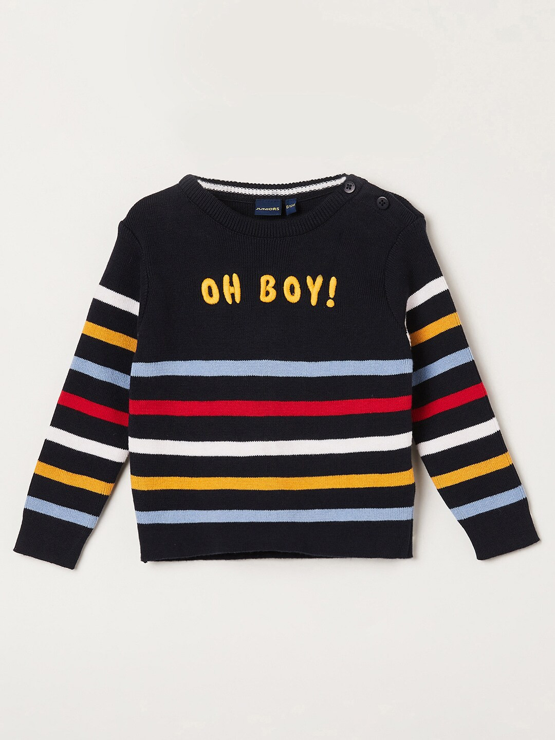 

Juniors by Lifestyle Boys Blue & Red Striped Cotton Pullover Sweaters