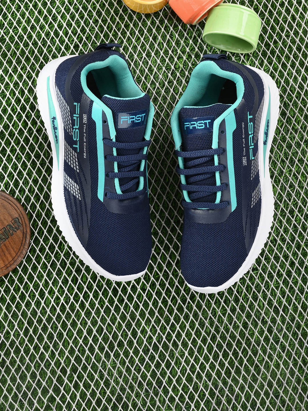 

BIRDE Women Navy Blue & Sea Green Printed Non-Marking Walking Shoes