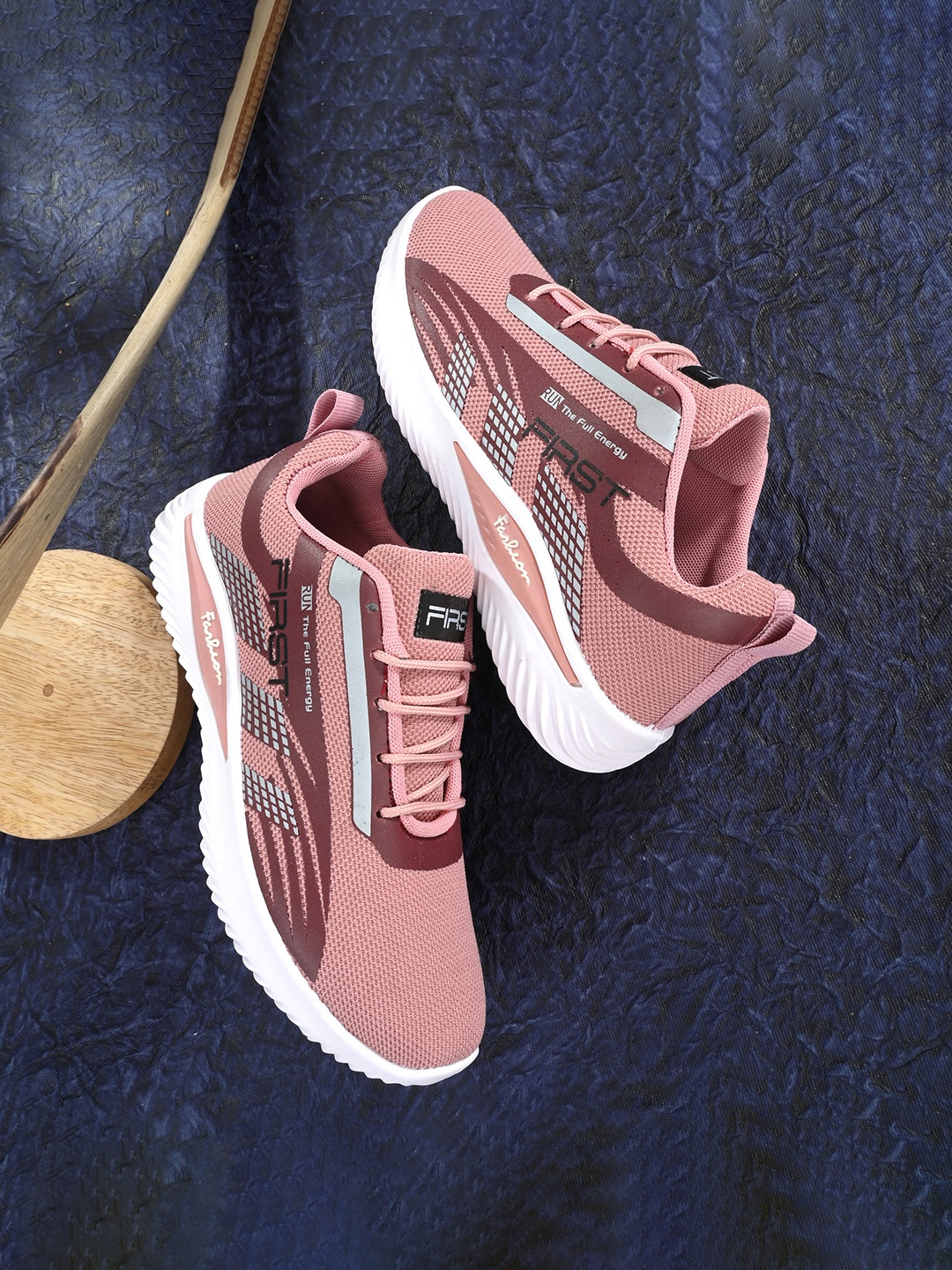 

BIRDE Women Peach & Grey Printed Non-Marking Walking Shoes