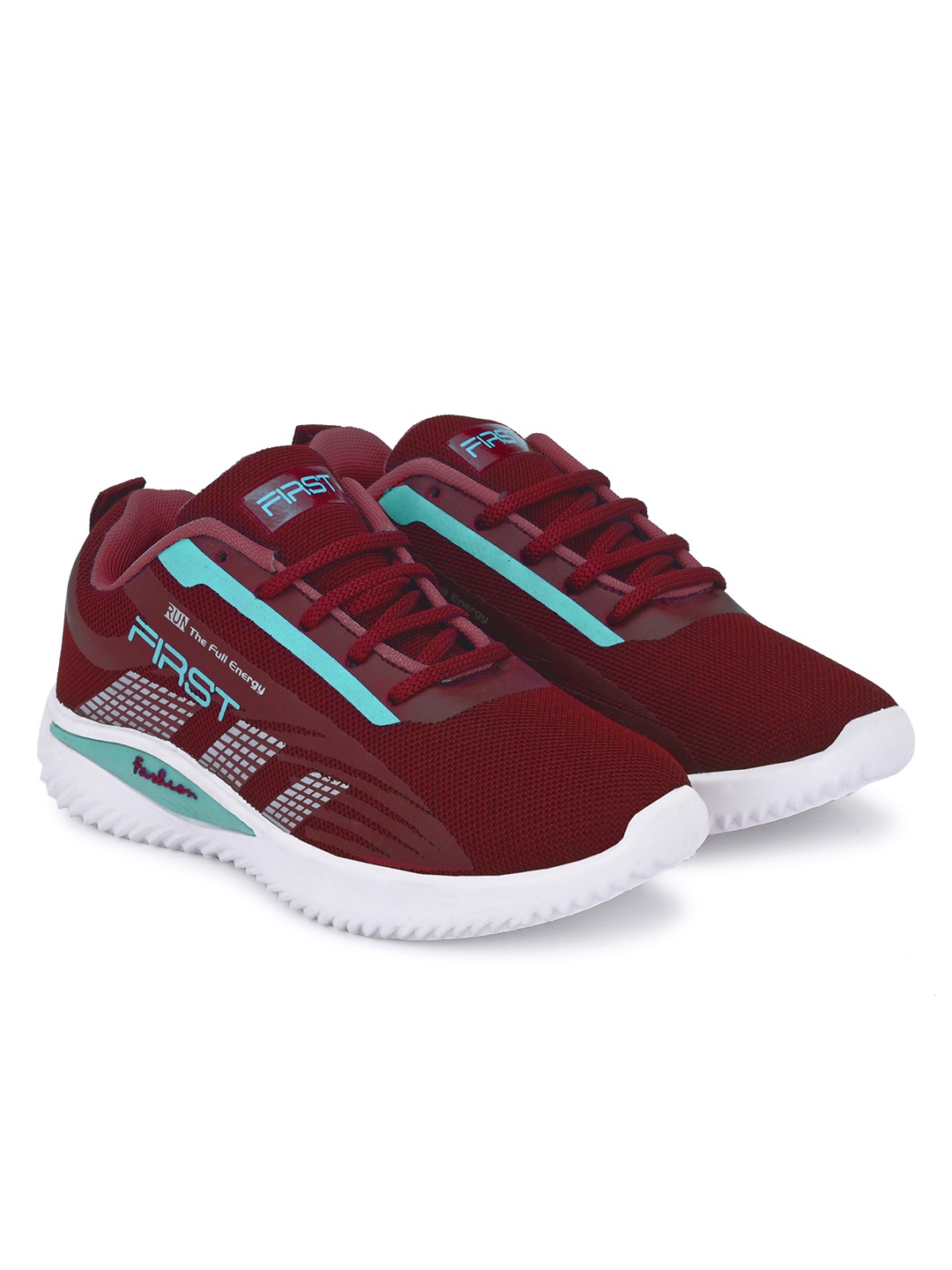 

BIRDE Women Maroon & Turquoise Blue Printed Non-Marking Walking Shoes