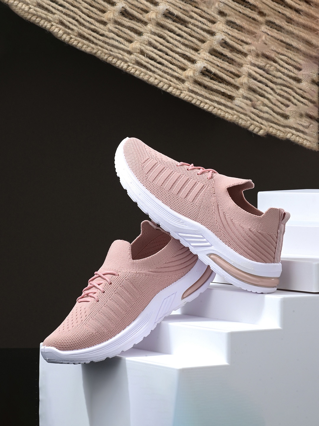 

BIRDE Women Peach Solid Non-Marking Walking Shoes