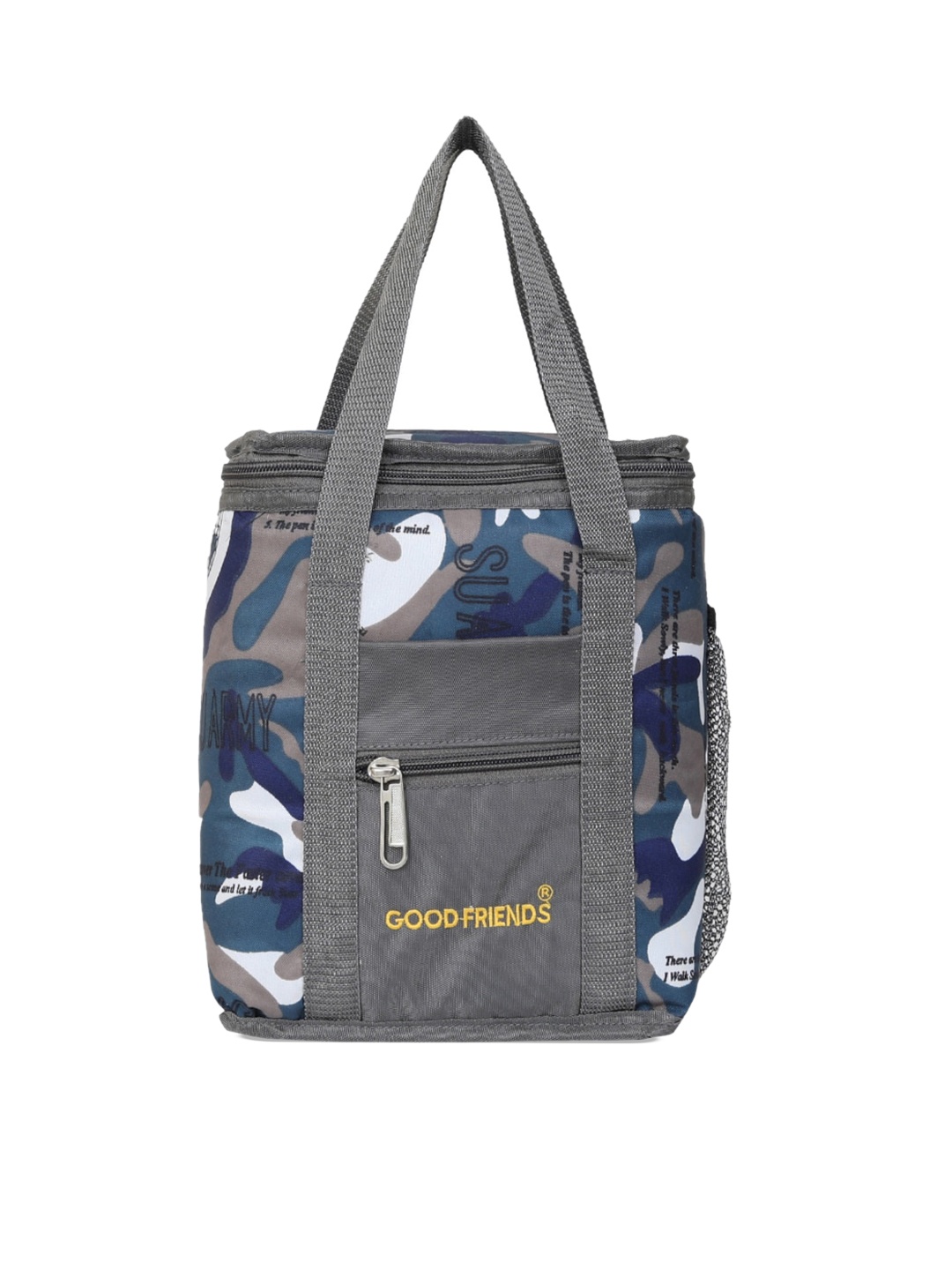 

GOOD FRIENDS Navy Blue Printed Waterpoof Lunch Bag