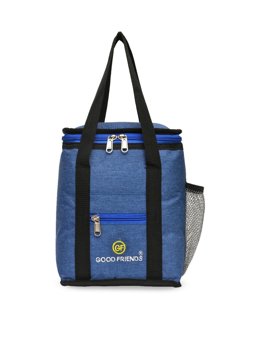 

GOOD FRIENDS Blue & Black Solid Waterproof Lunch Bag