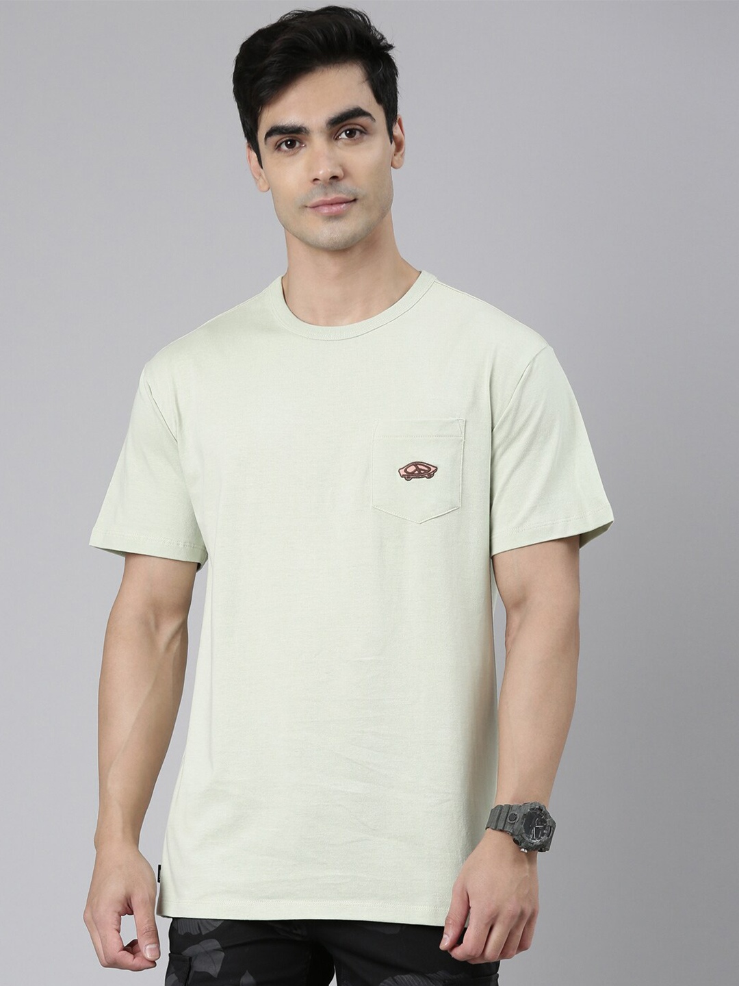 

Vans Men Sea Green Organic Cotton T-shirt