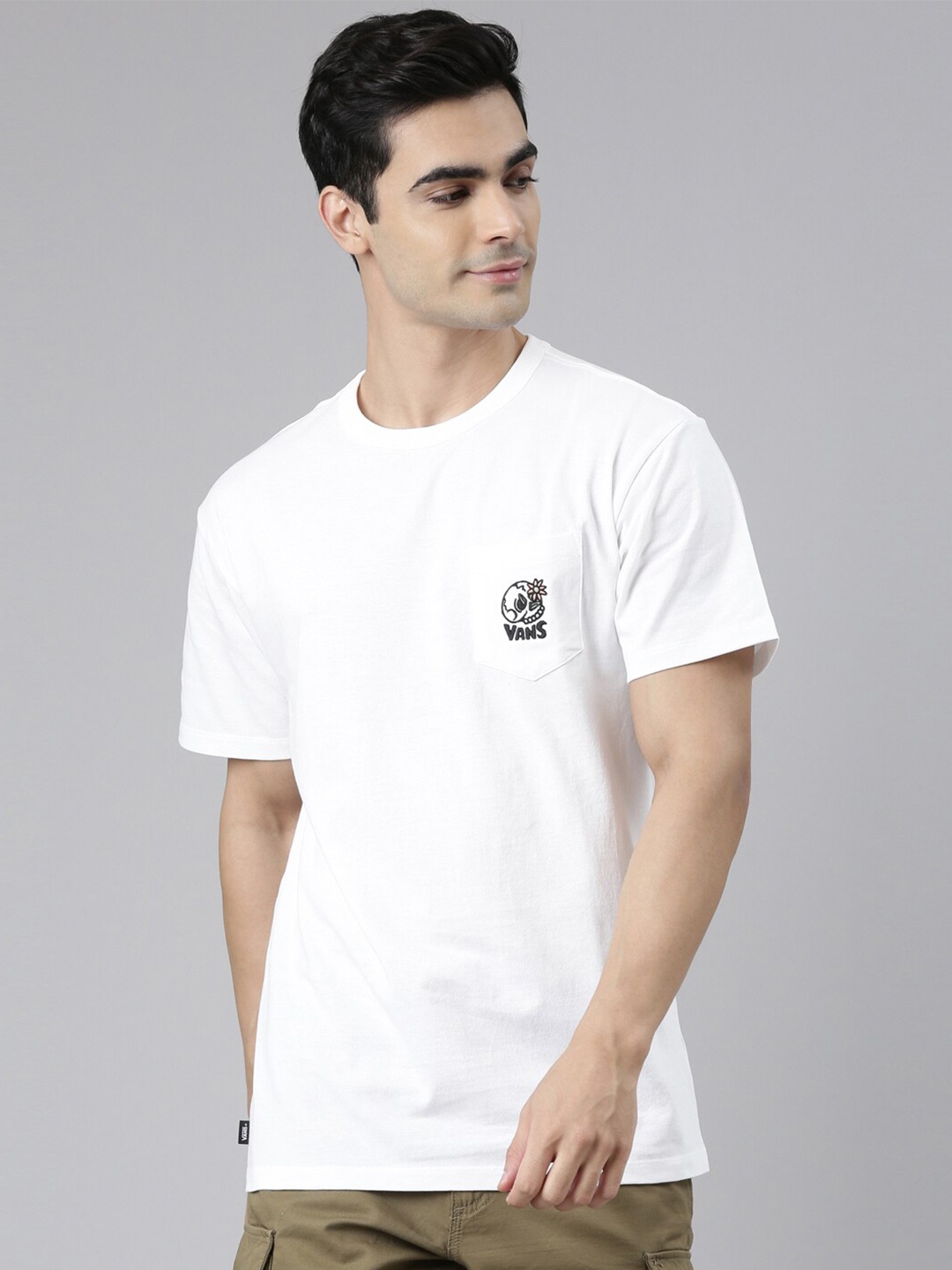 

Vans Men White Typography Printed T-shirt