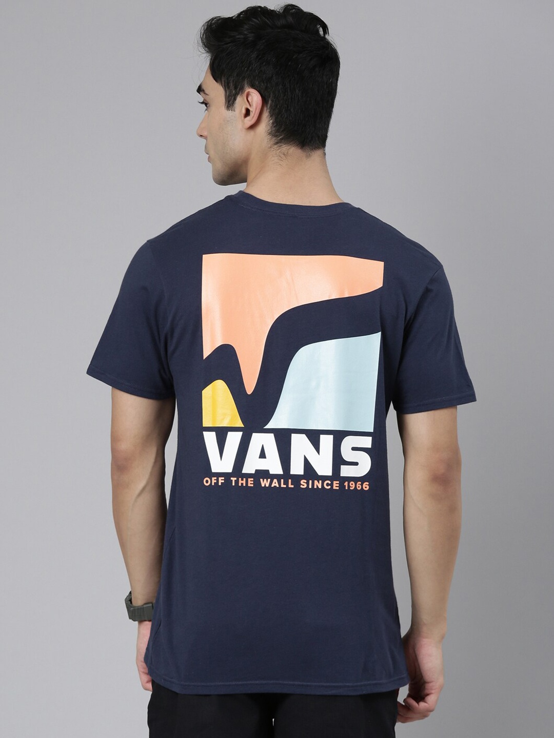 

Vans Men Blue Printed Organic Cotton T-shirt