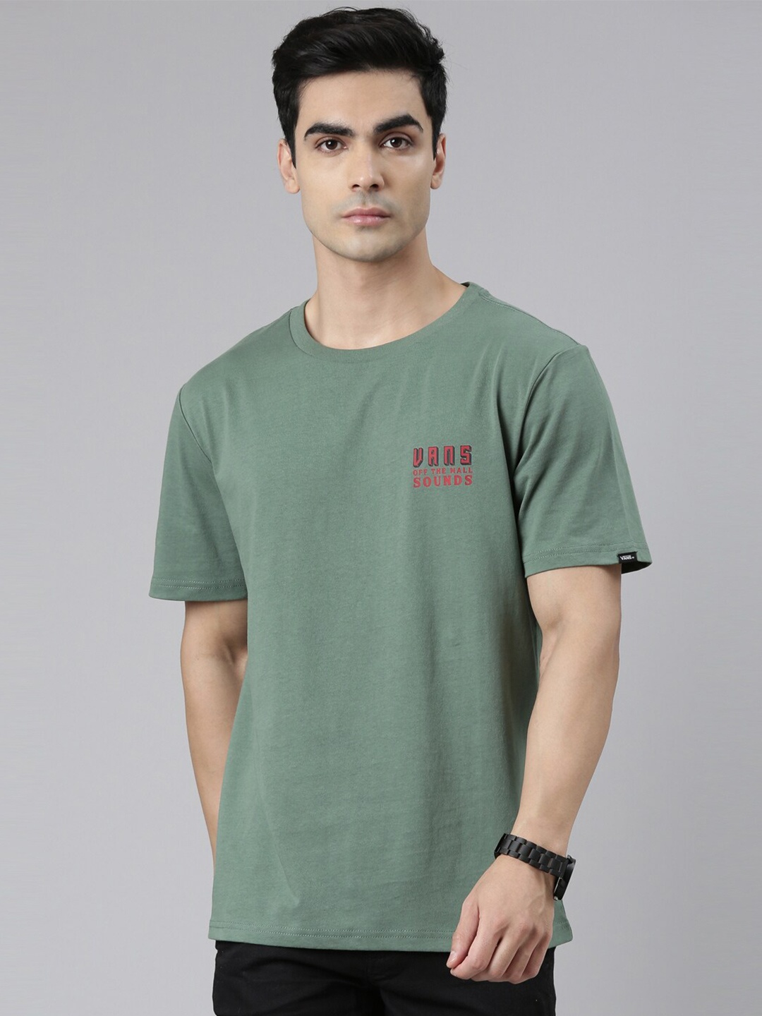 

Vans Men White Printed Organic Cotton T-shirt