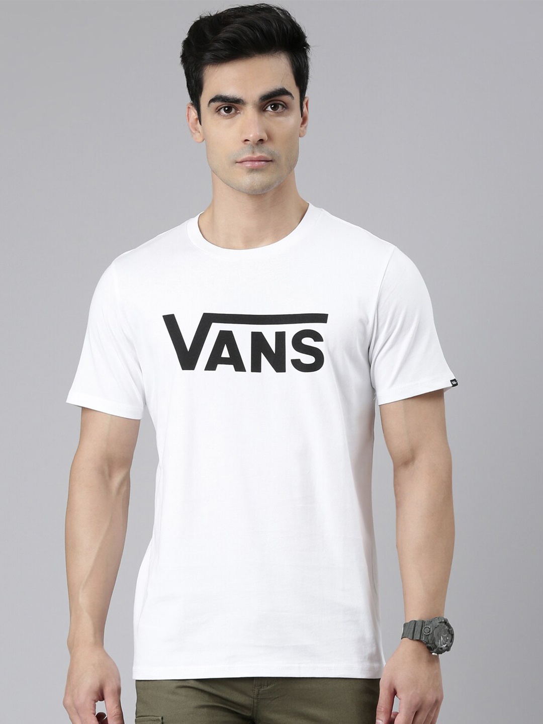 

Vans Men White Typography Printed Organic Cotton T-shirt