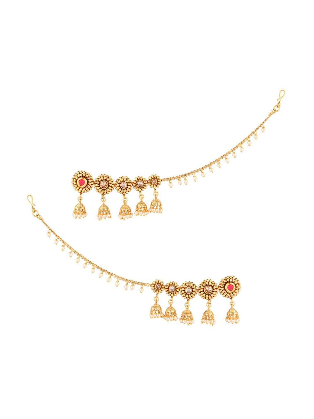 

Efulgenz Gold Plated White Classic Ear Cuff Earrings
