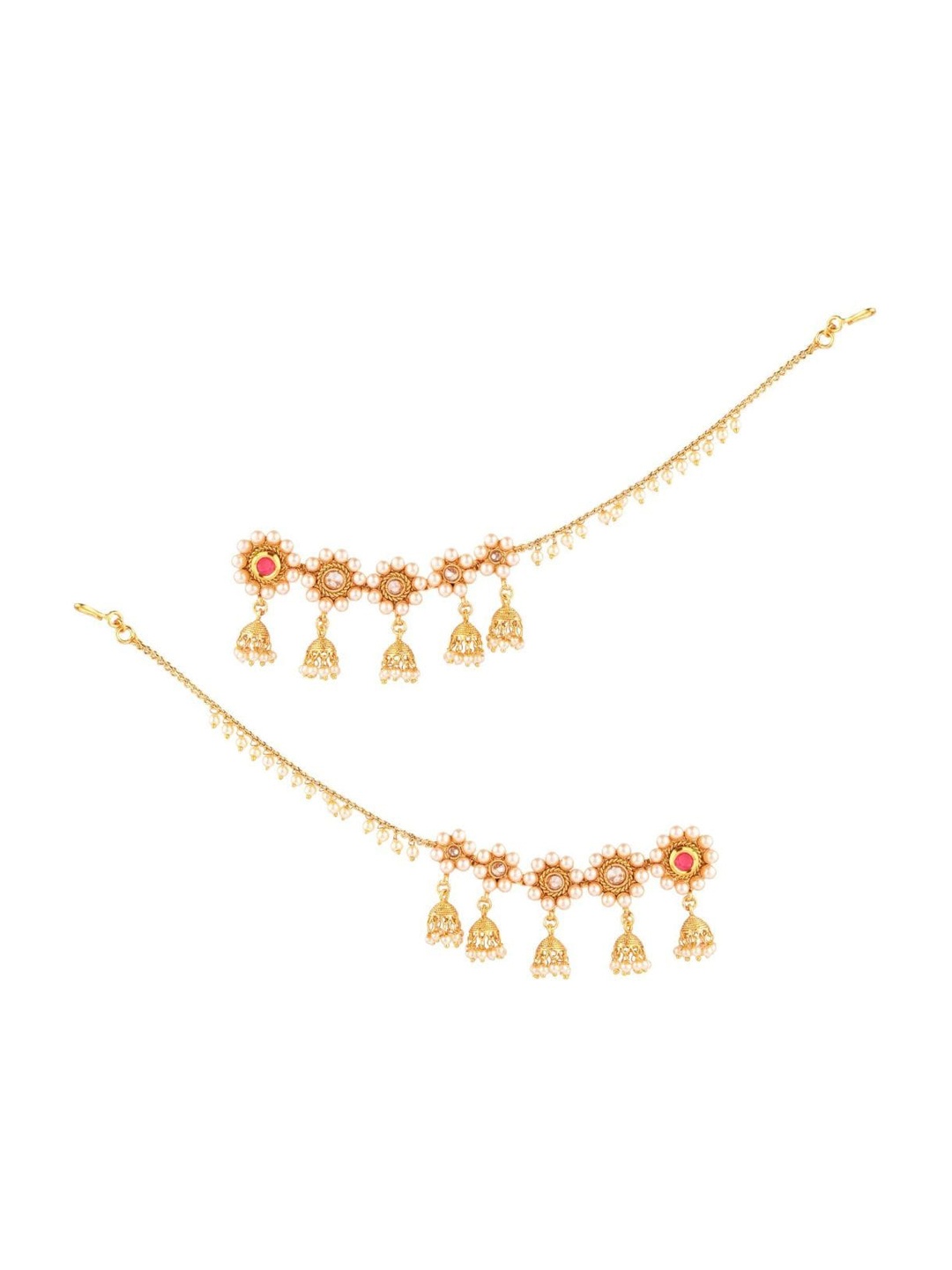 

Efulgenz Gold plated Pink Classic Ear Cuff Earrings