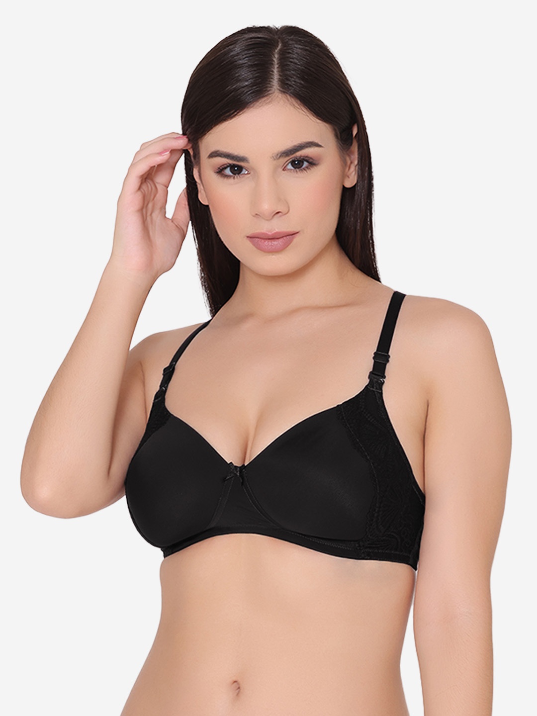 

GROVERSONS Paris Beauty Black Lightly Padded Non Wired Multiway T-Shirt Bra with Lace