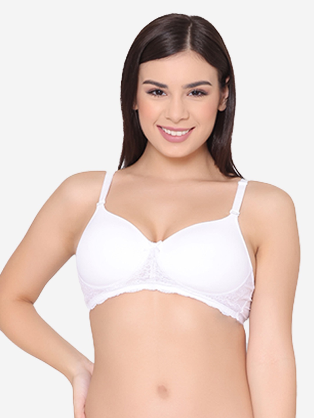 

GROVERSONS Paris Beauty White Lightly Padded Non Wired Multiway Bra with Lace
