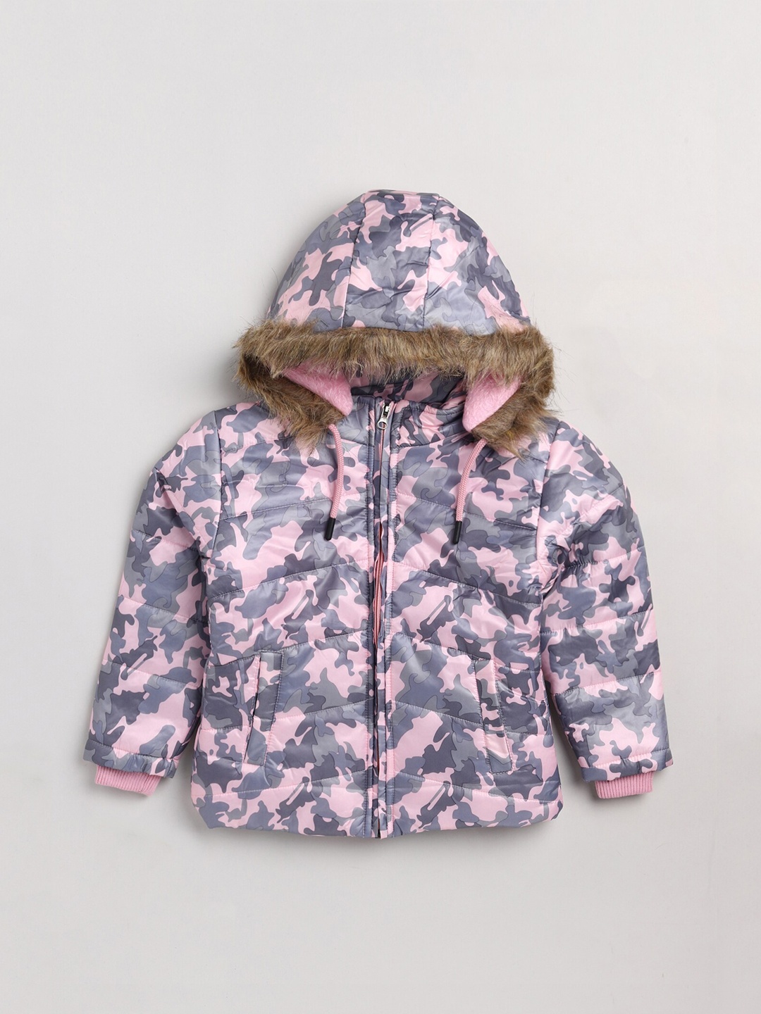 

Toonyport Girls Pink Floral Puffer Jacket