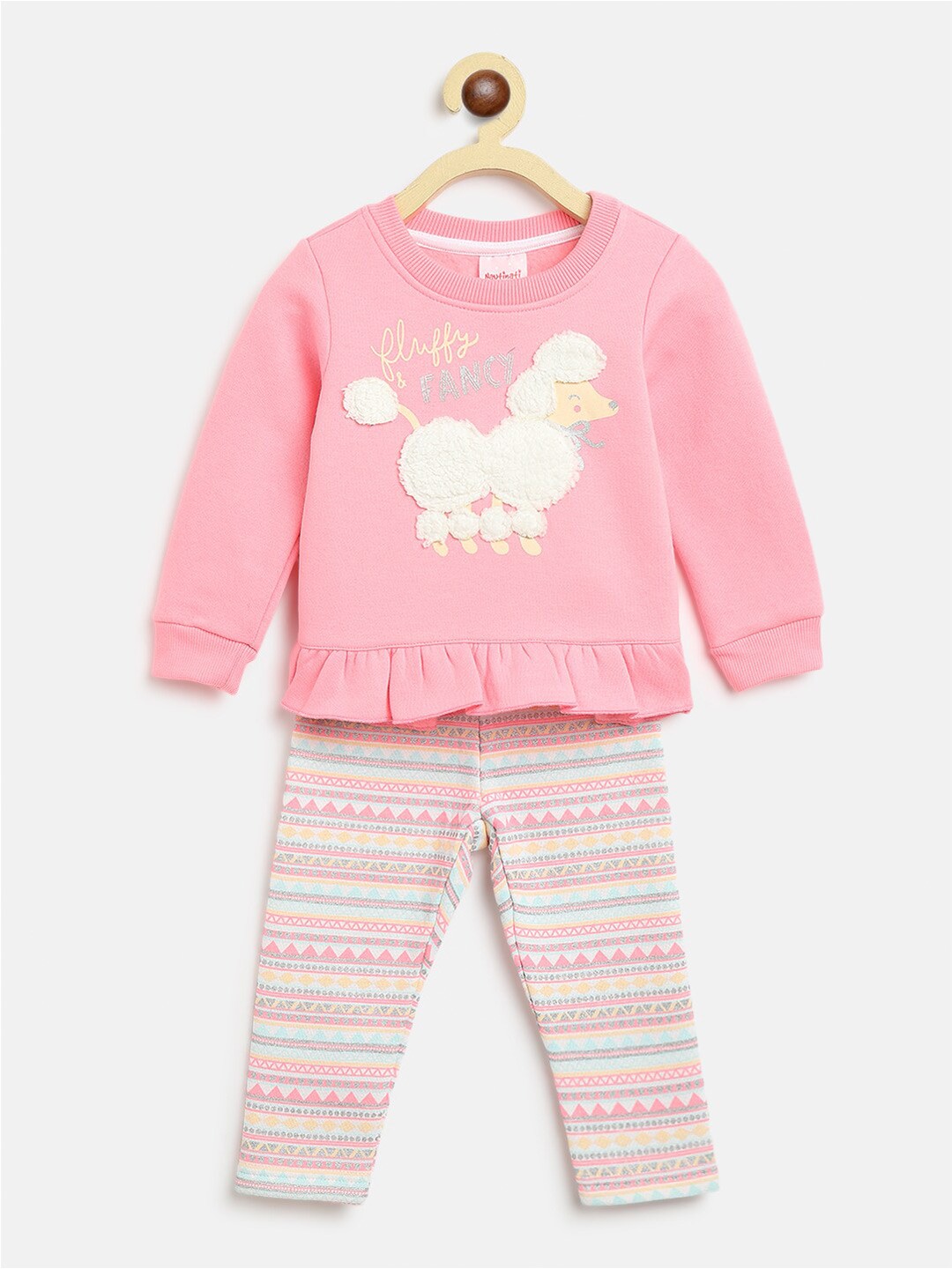 

Nauti Nati Girls Pink & White Applique Top with Trouser