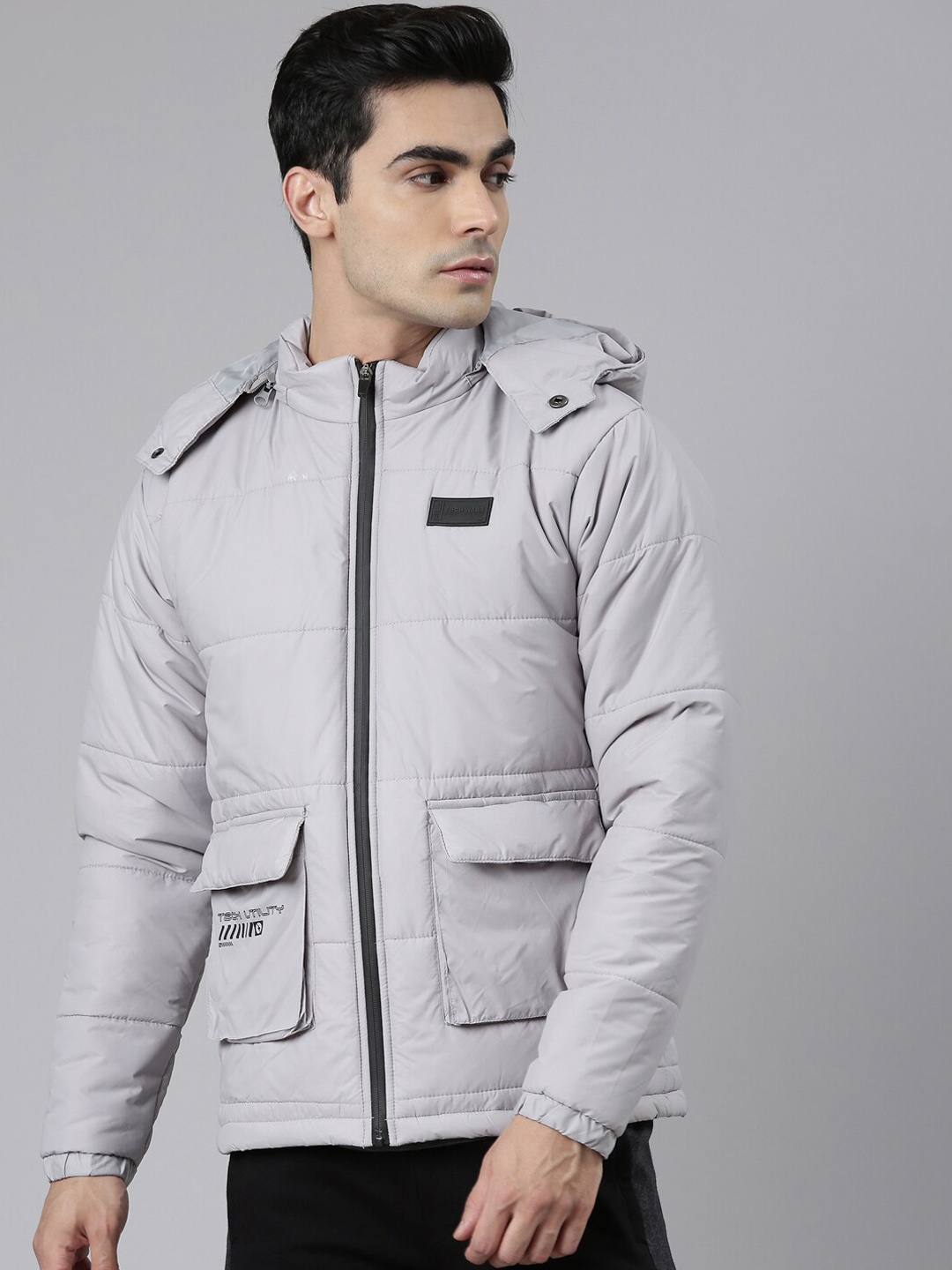 

FILA Men Grey Padded Jacket