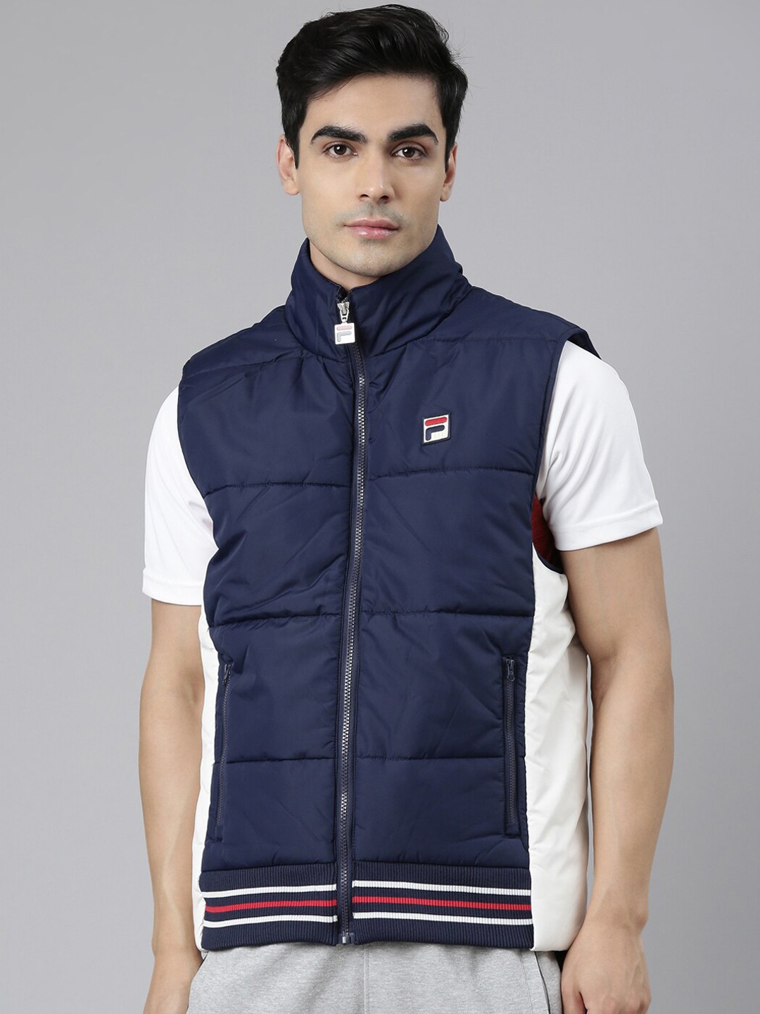 

FILA Men Blue White Padded Jacket