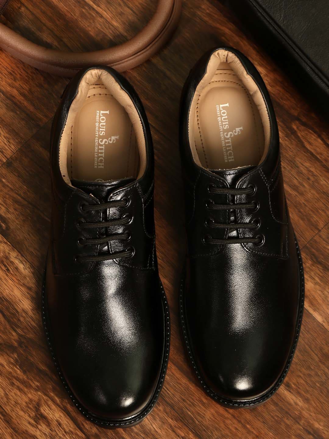 

LOUIS STITCH Men Black Solid Leather Casual Boots