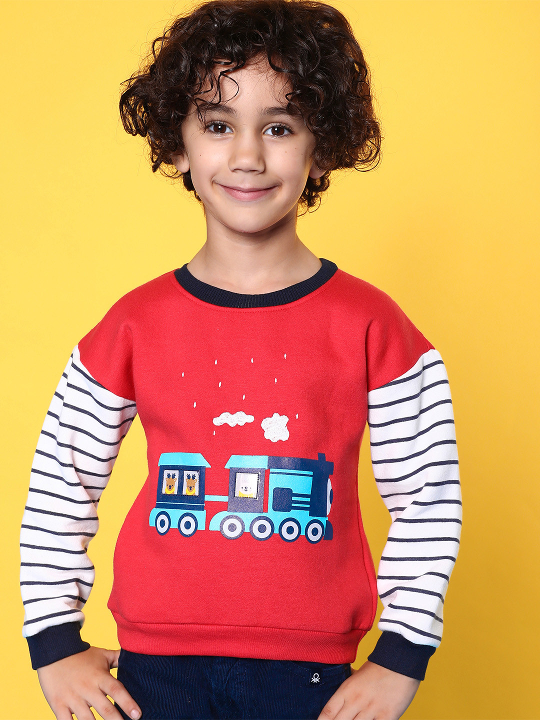

Nauti Nati Boys Graphic Printed Sweatshirt, Red