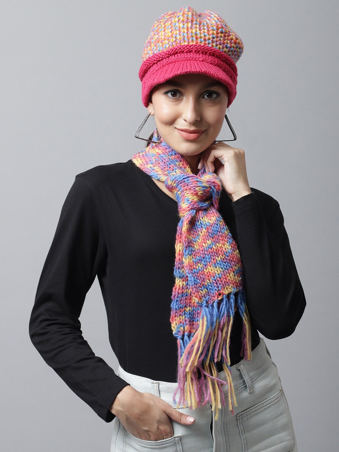 

LOOM LEGACY Women Pink & Blue Visor Cap