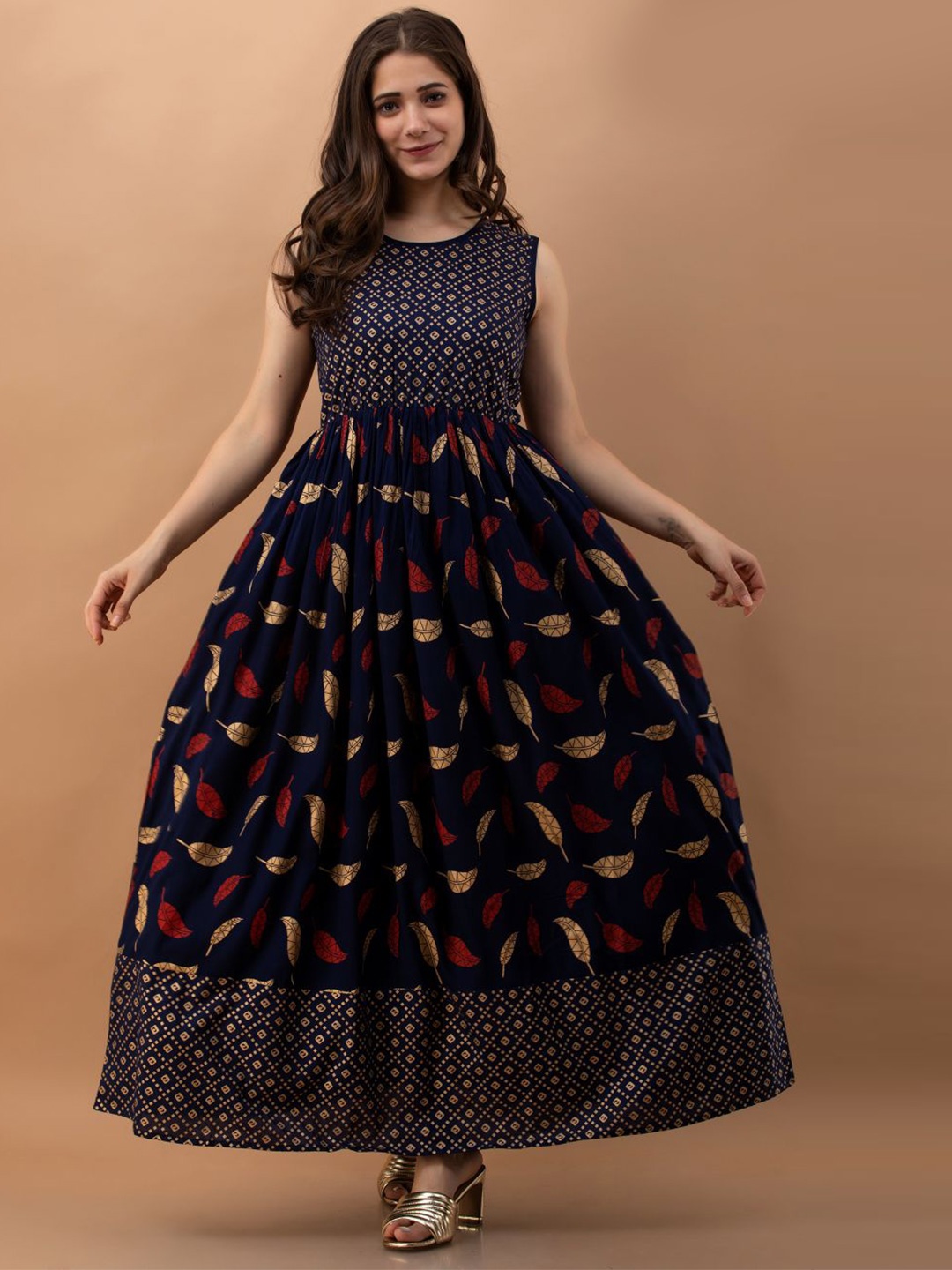 

PURSHOTTAM WALA Women Blue Maxi Dress