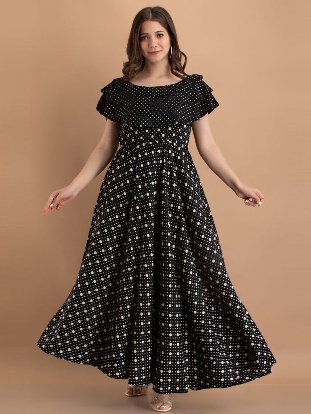 

PURSHOTTAM WALA Women Black Maxi Maxi Dress