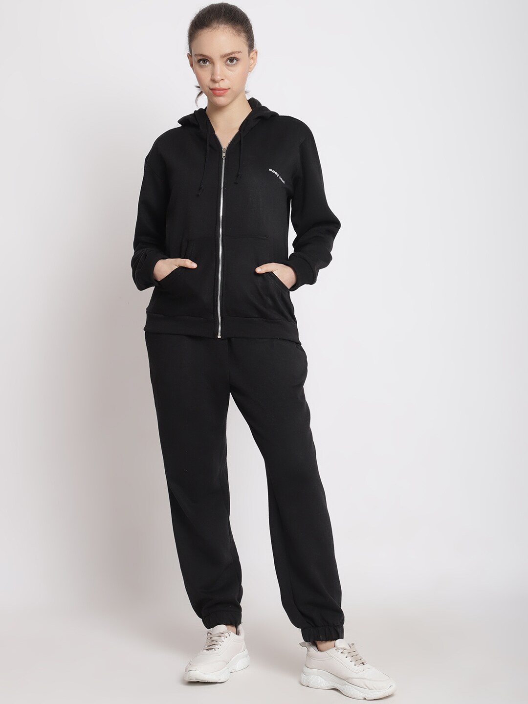 

TAG 7 Women Black Solid Tracksuits