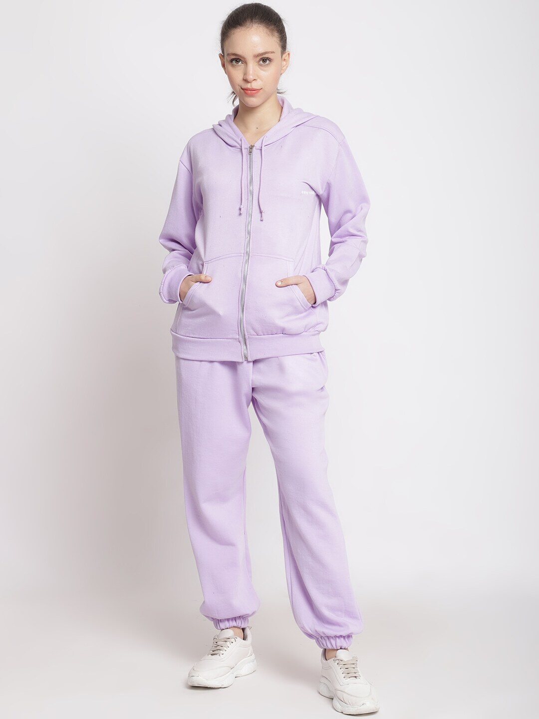 

TAG 7 Women Lavender Coloured Solid Tracksuits