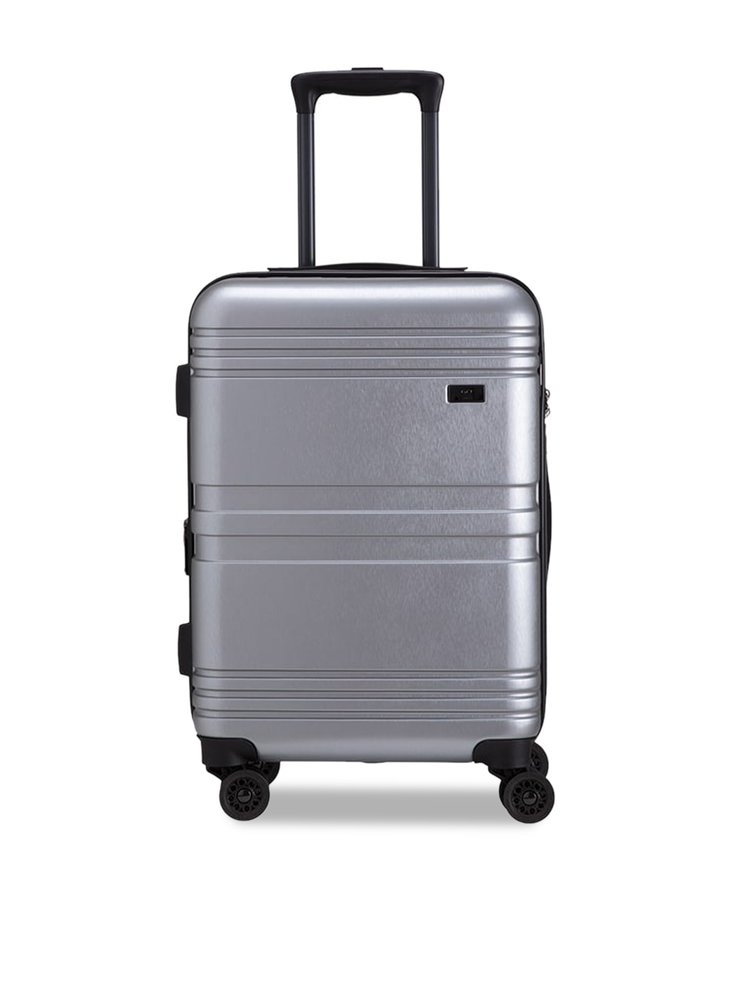 

CARPISA Silver Colored Textured Hard Small Trolley Bag