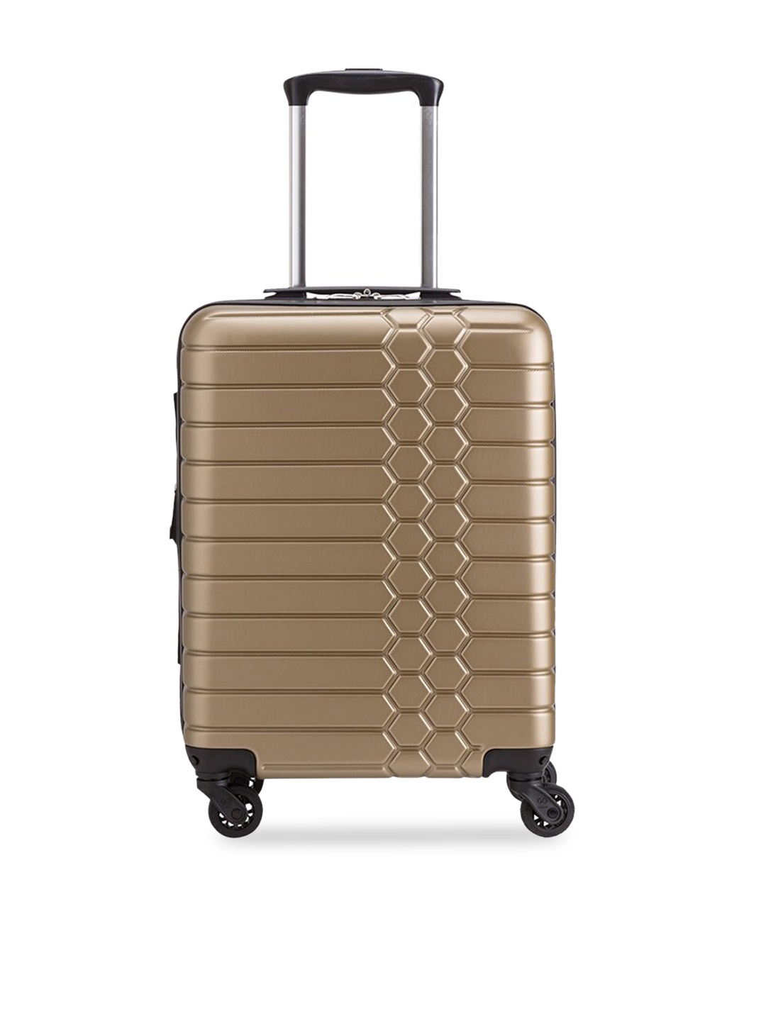 

CARPISA Gold Textured Hard Large Trolley Bag