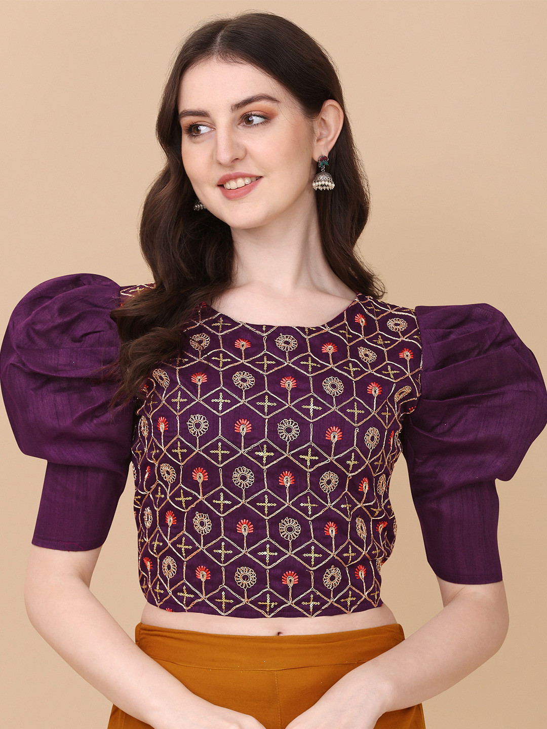 

Paralians Purple Print Crop Top