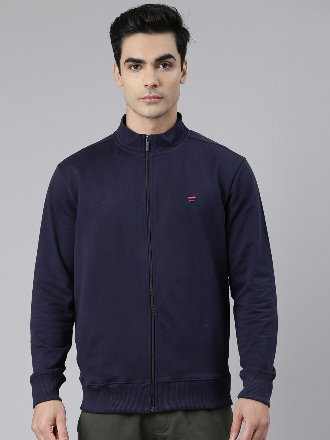 

FILA Men Navy Blue Cotton Sweatshirt