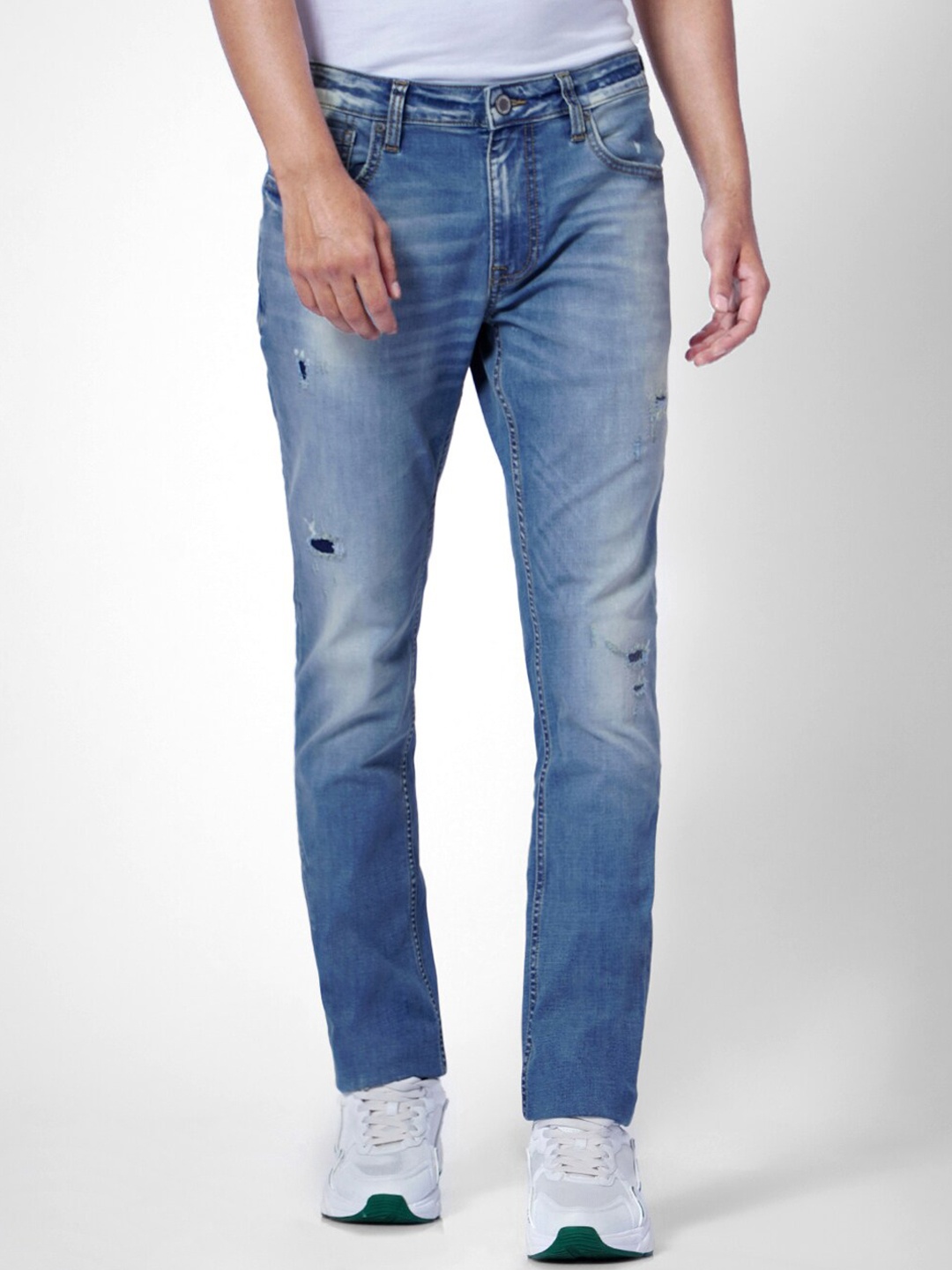 

Jack & Jones Men Blue Skinny Fit Mildly Distressed Heavy Fade Jeans