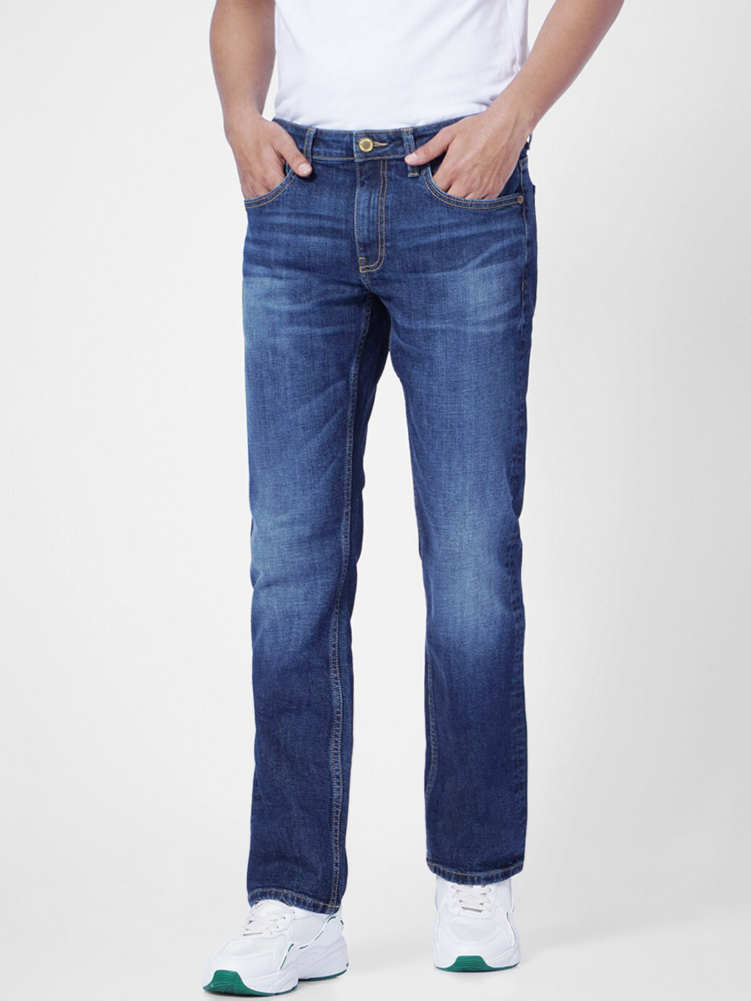 

Jack & Jones Men Regular Fit Light Fade Casual Cotton Jeans, Blue