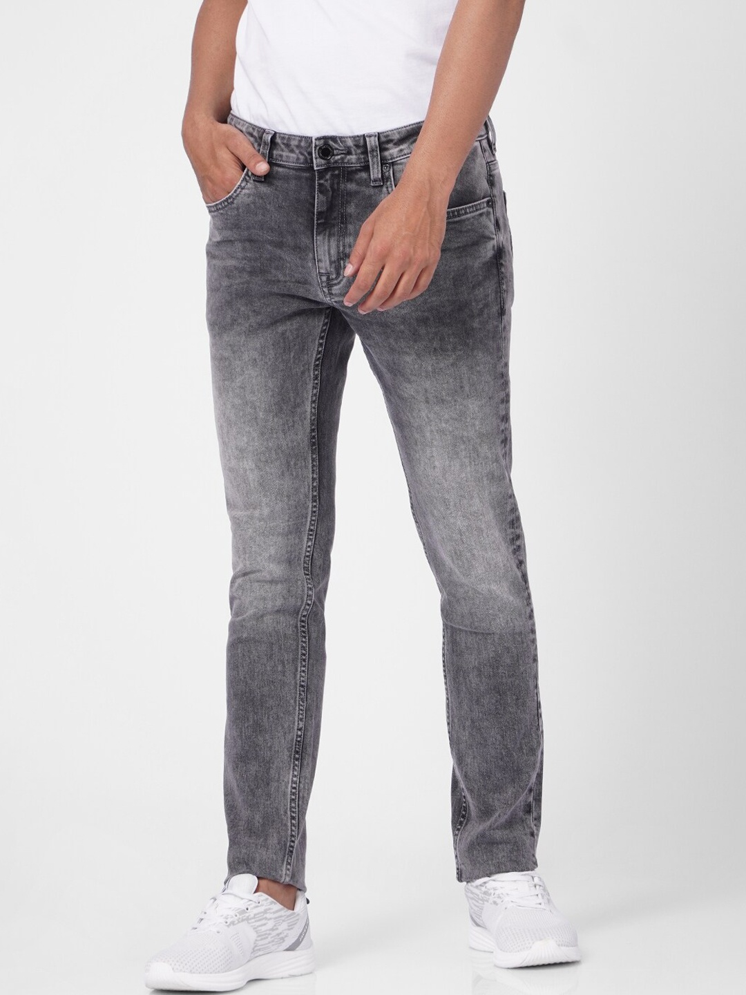 

Jack & Jones Men Grey Skinny Fit Heavy Fade Jeans