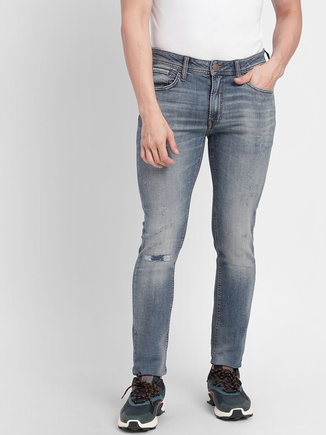

Jack & Jones Men Blue Skinny Fit Mildly Distressed Heavy Fade Jeans
