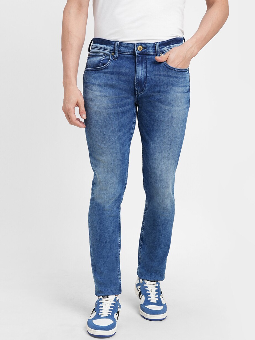 

Jack & Jones Men Blue Skinny Fit Mildly Distressed Heavy Fade Jeans