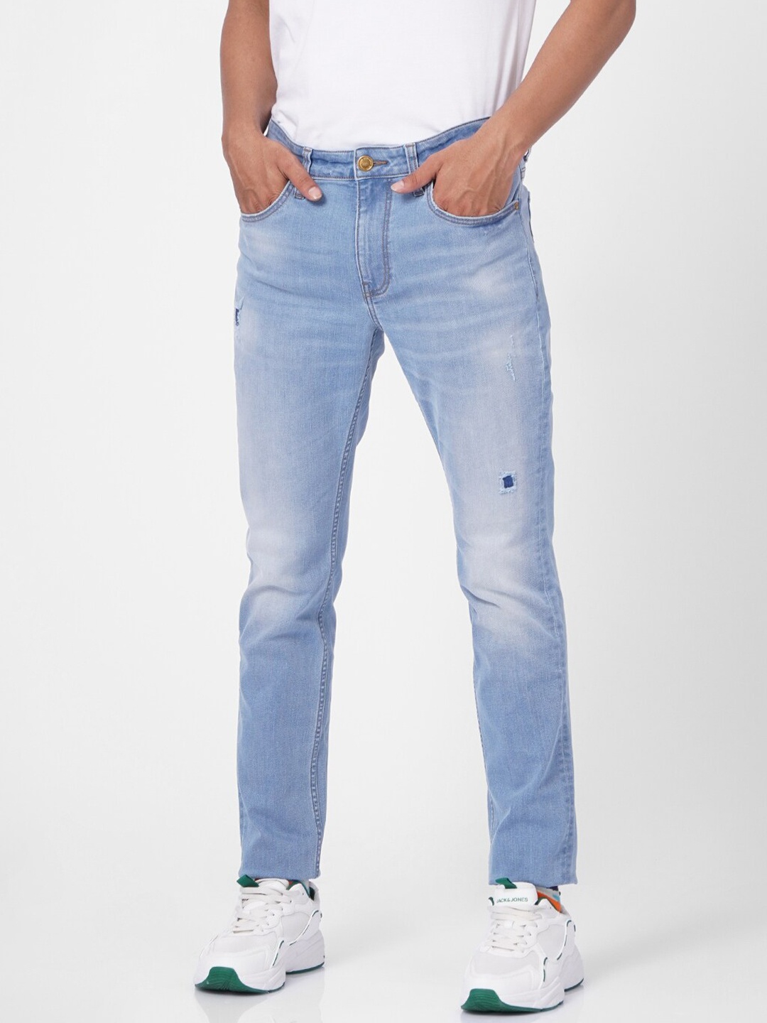

Jack & Jones Men Blue Slim Fit Mildly Distressed Heavy Fade Jeans