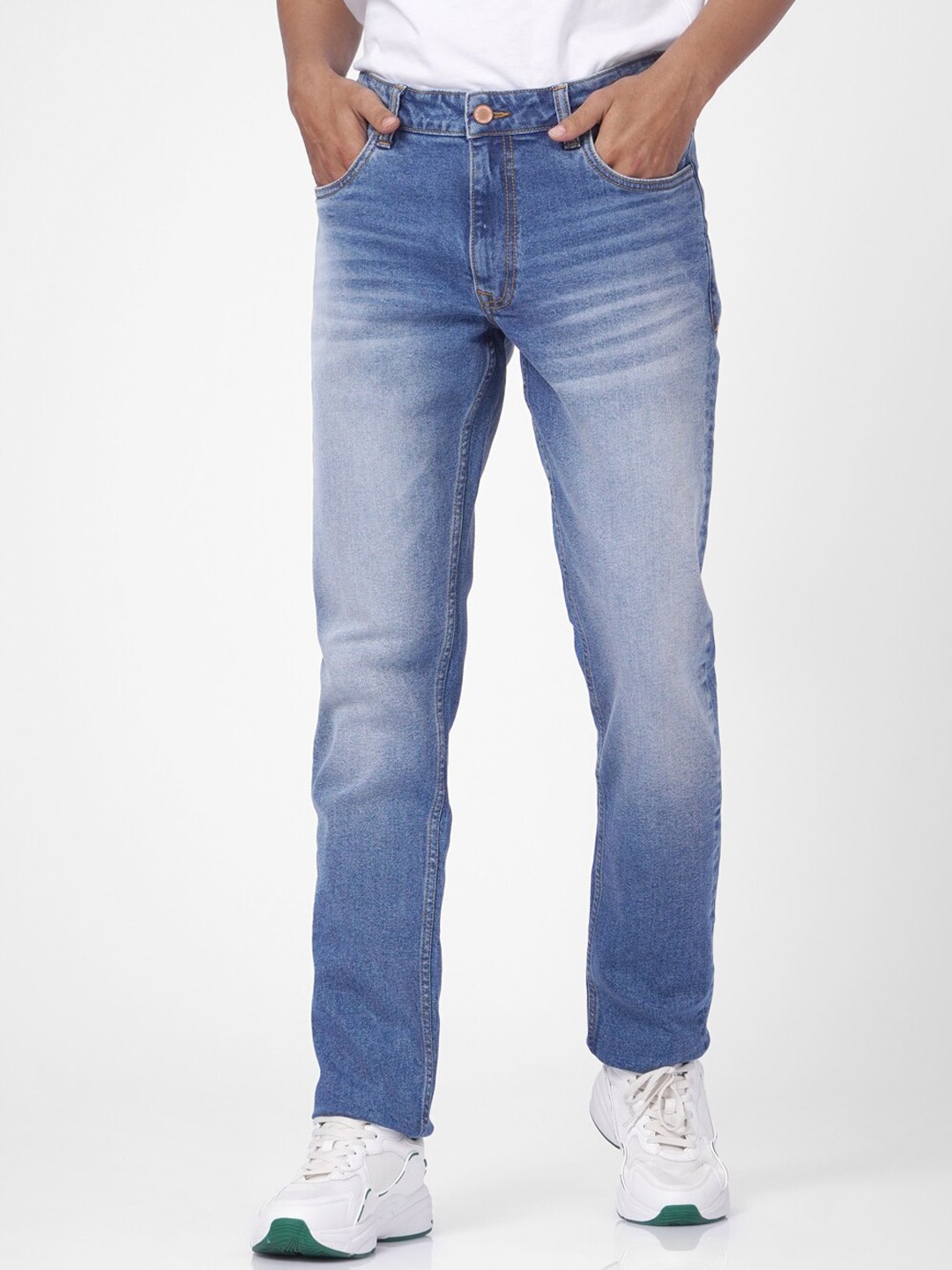 

Jack & Jones Men Regular Fit Heavy Fade Casual Cotton Jeans, Blue