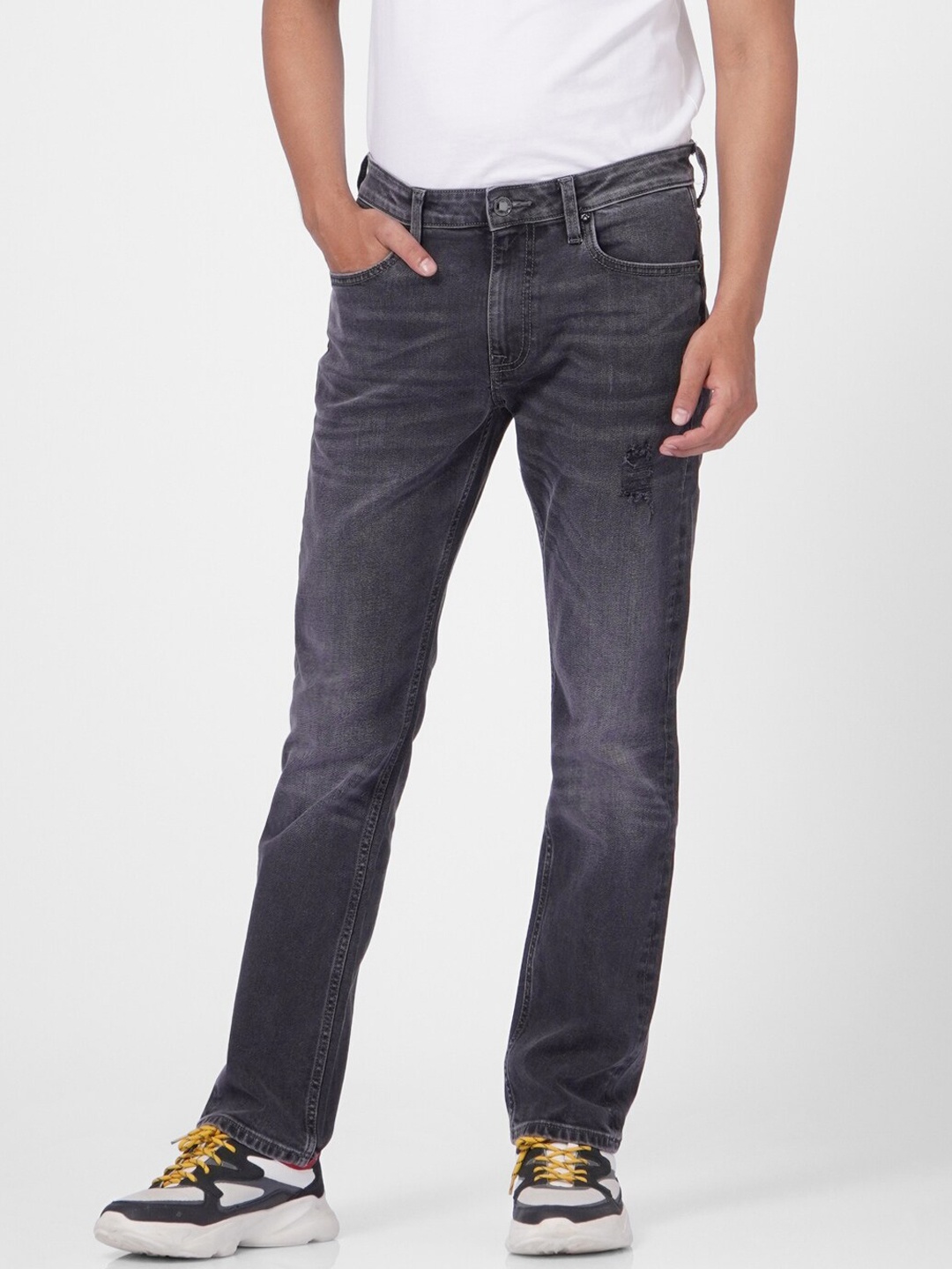

Jack & Jones Men Regular Fit Heavy Fade Casual Cotton Jeans, Black