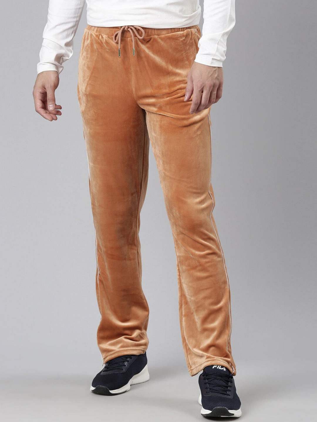 

FILA Men Brown Solid Track Pants