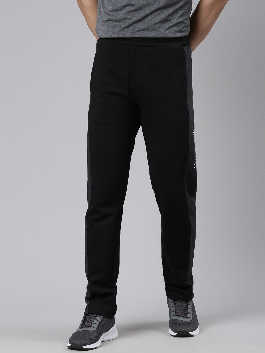 

FILA Men Black Solid Cotton Track Pants