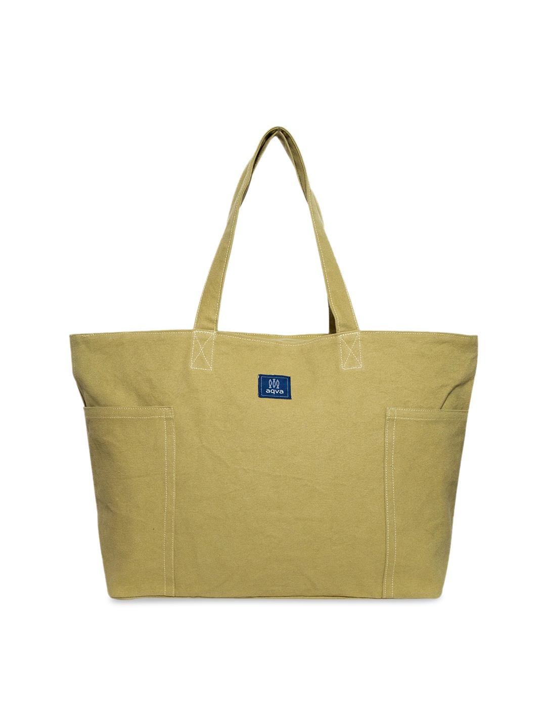

AQVA Khaki Oversized Shopper Cotton Shoulder Bag