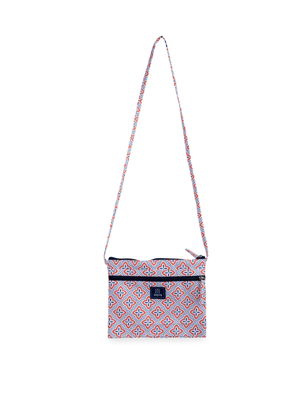 

AQVA Red Cotton Floral Printed Structured Sling Bag