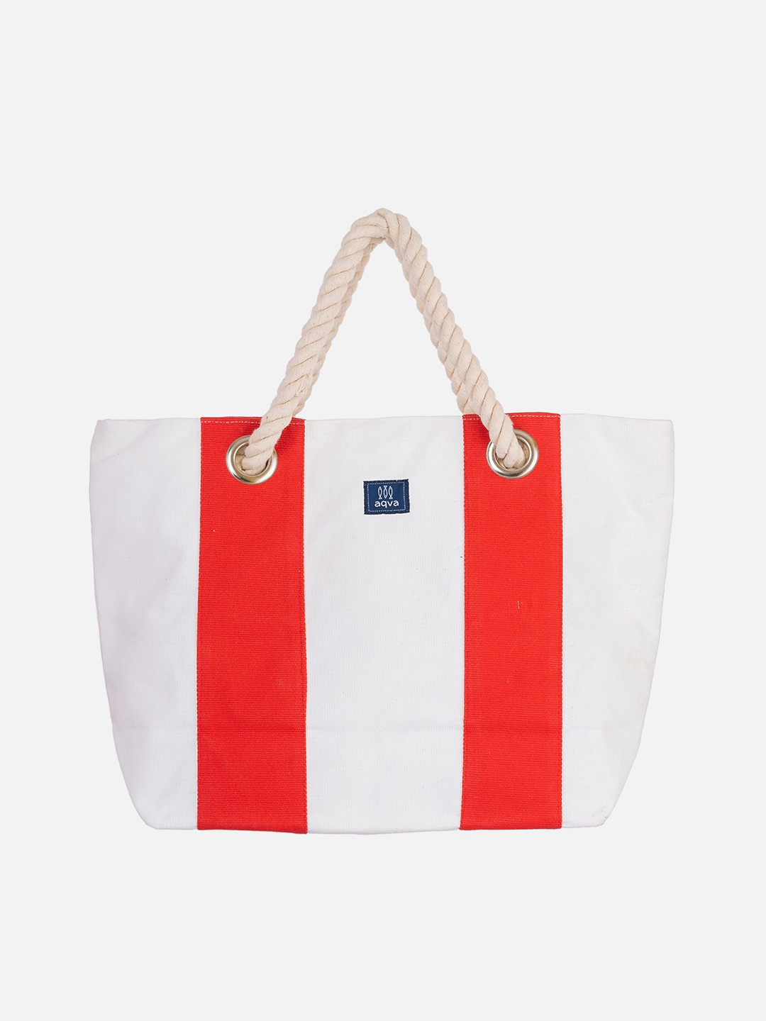 

AQVA Red Cotton Colourblocked Structured Shoulder Bag