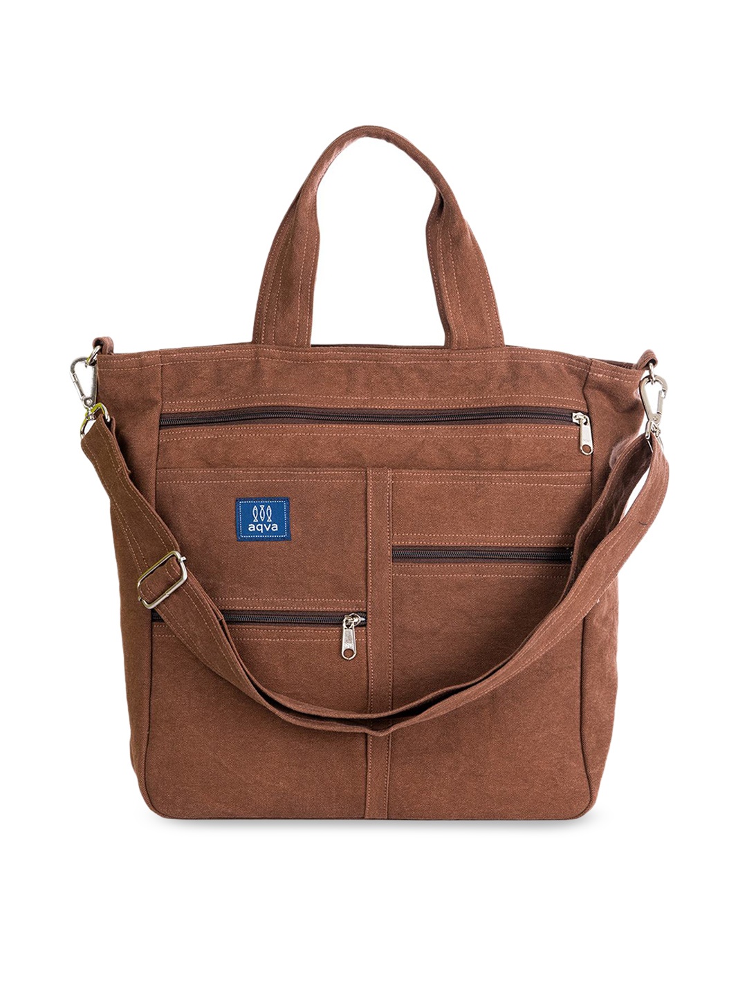 

AQVA Brown Cotton Oversized Handheld Bag